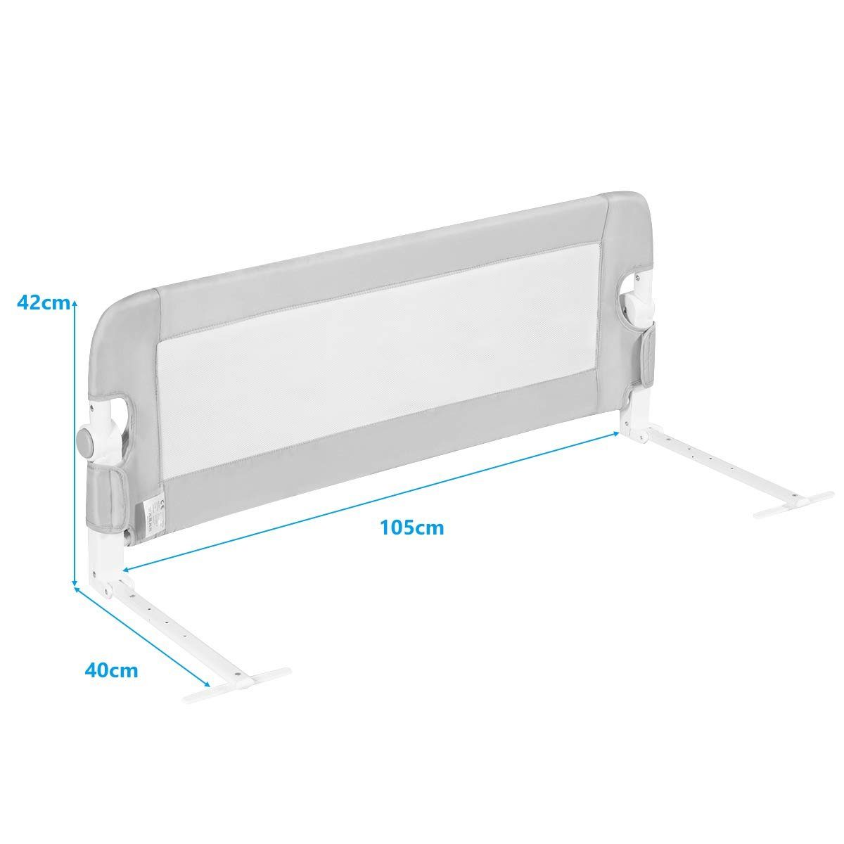 KOMFOTTEU Bettschutzgitter Bettgitter, klappbarer & tragbarer, 105 x 42 cm