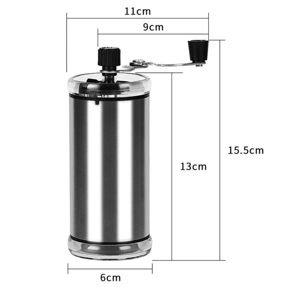 Bizaical Kaffeemühle Manuelle Kaffeemühle,Edelstahl,tragbare Handkaffeemühle für IhrZuhause