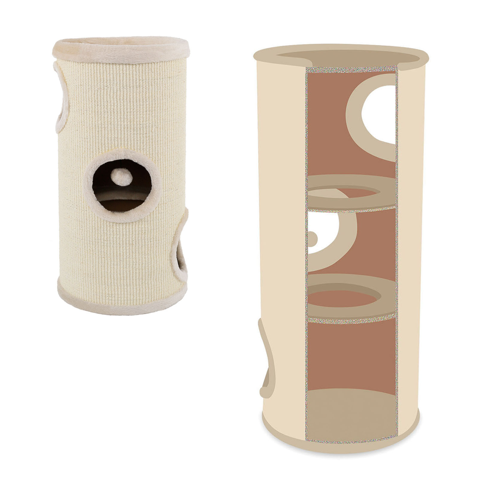 Lionto Kratztonnen Lionto 70cm Kratztonne mit Sisal beige