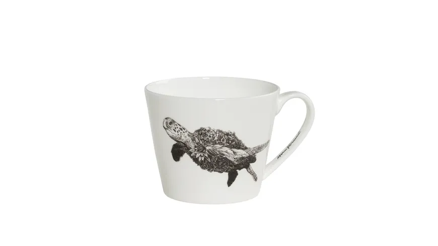 MAXWELL & WILLIAMS Marini Ferlazzo Becher Sea Turtle, Bone China Porzellan Schwarz, Weiß
