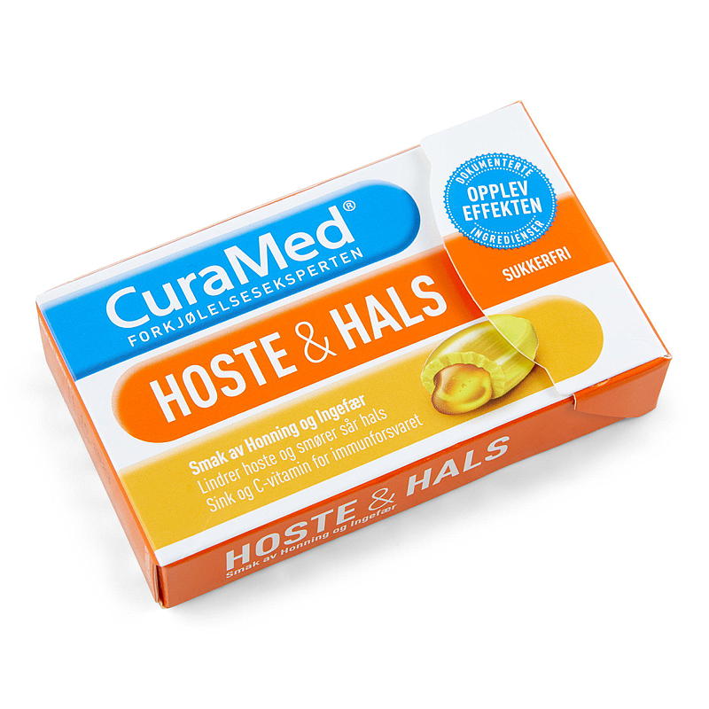 Curamed CuraMed Hoste & hals 20 stk, Honning & ingefær