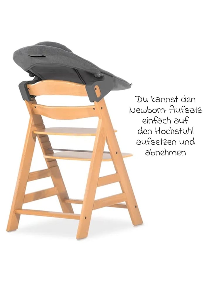 Hauck Alpha Plus Natur XXL Newborn Set - Hochstuhl   2in1 in beige,grau günstig kaufen onesize