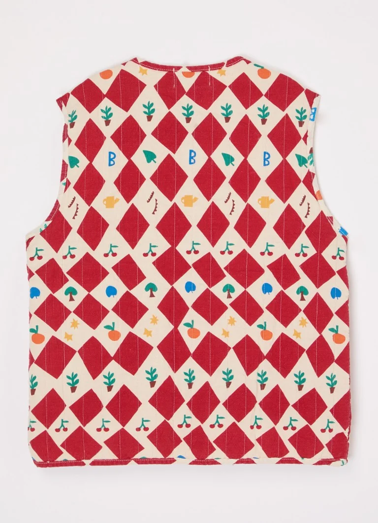 BOBO CHOSES  Harlequin gilet met print