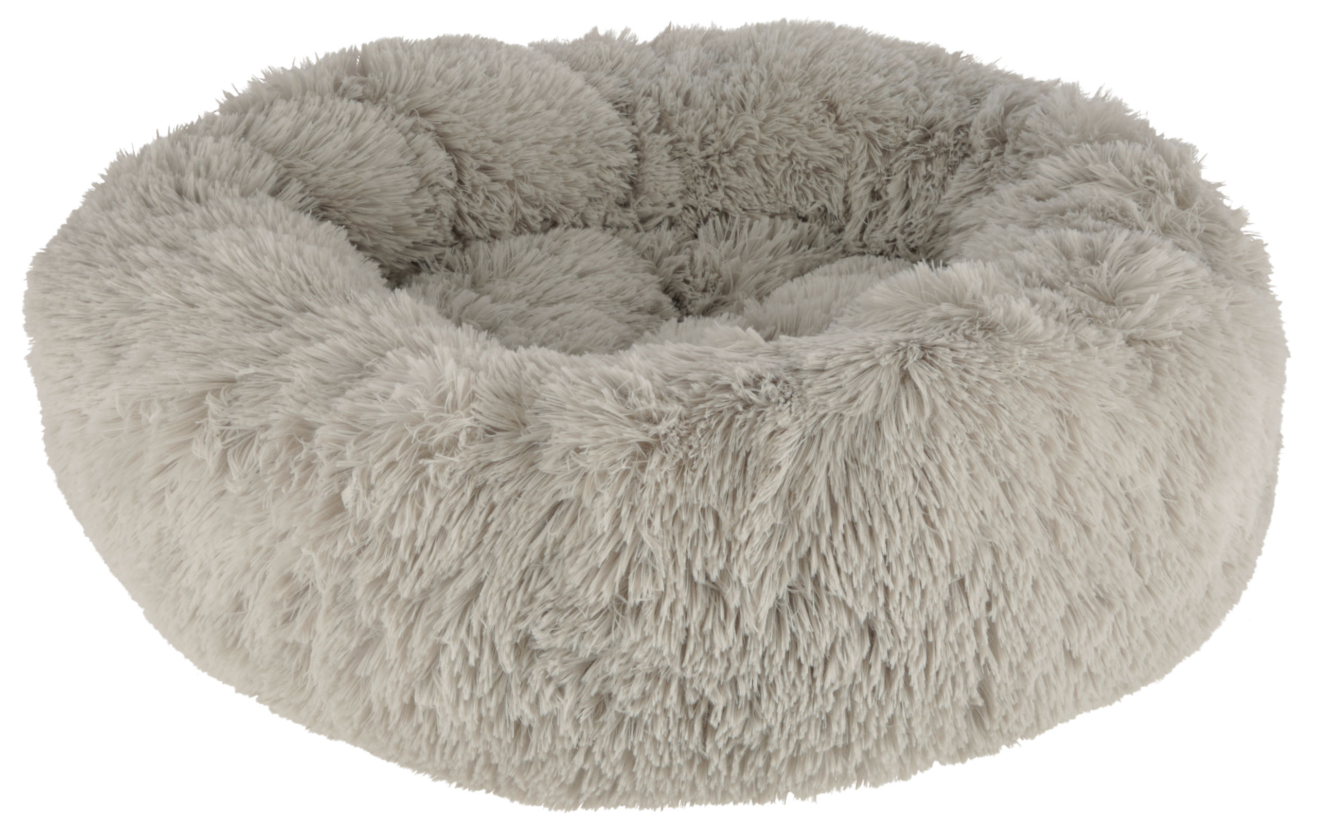 Kerbl Hundebetten Kerbl Pet Kuschelbett Fluffy, Hellgrau, Rund, Ø60cmx18cm