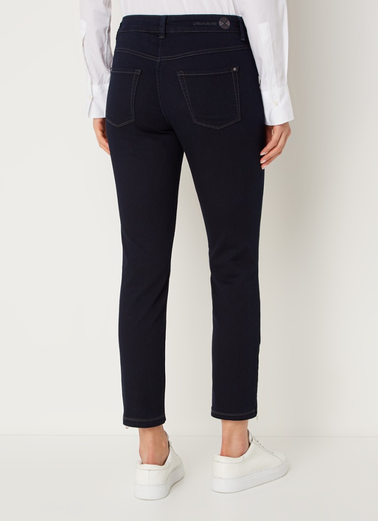 Blugi MAC Jeans Dream, crop, skinny, cu talie medie și închidere cu fermoar.