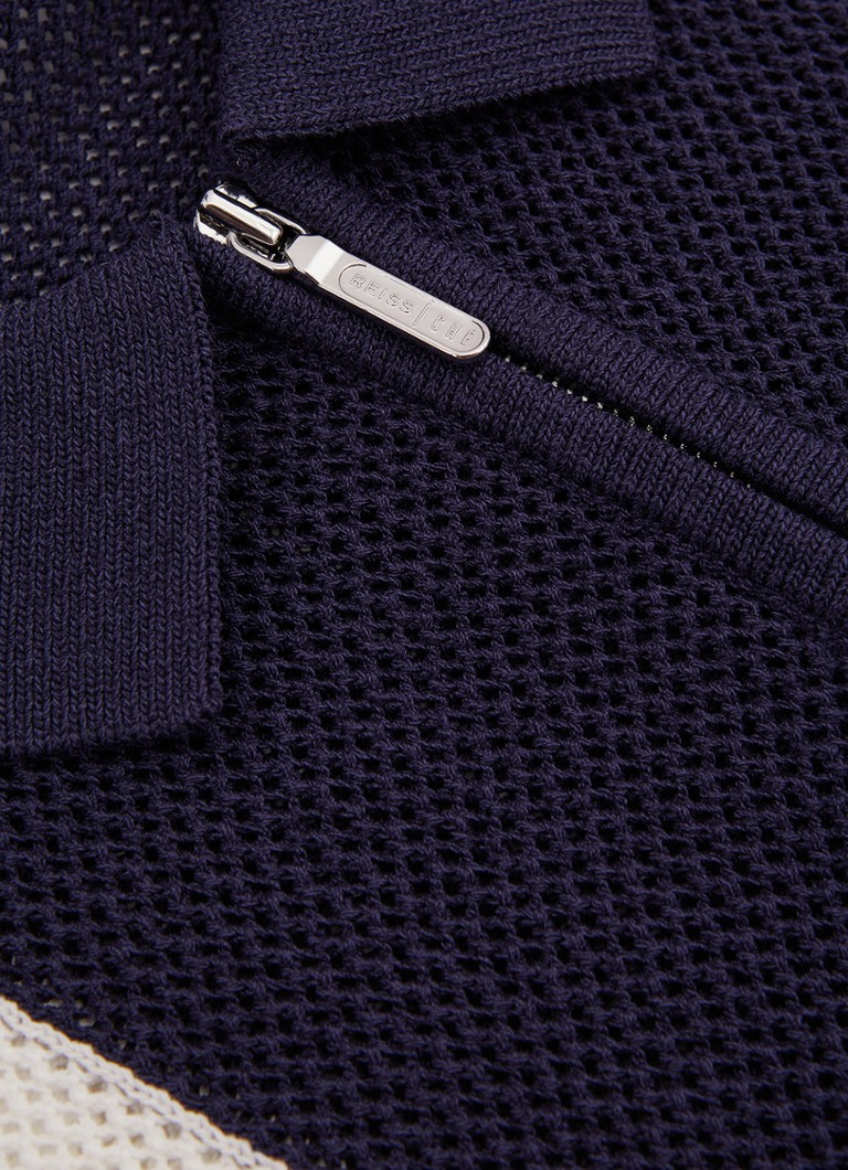 Reiss Ricardo debela pletena polo majica z zadrgo polovične velikosti