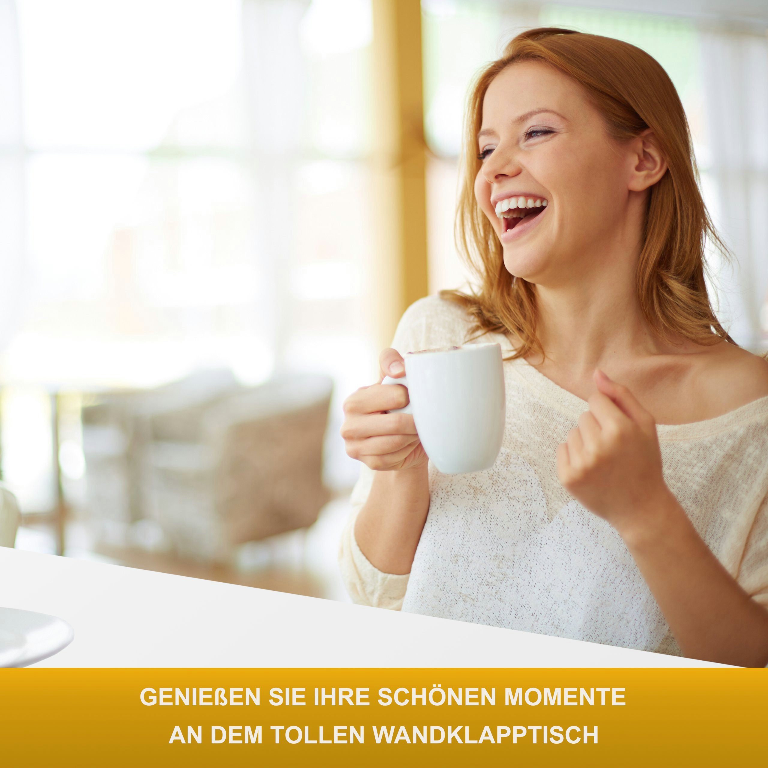 KDR Produktgestaltung Klapptisch 80x50 Wandklapptisch Esstisch Küchentisch Schreibtisch Wand Tisch, Weiß