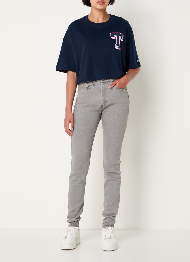 Tommy Hilfiger  Letterman cropped T-shirt met logo