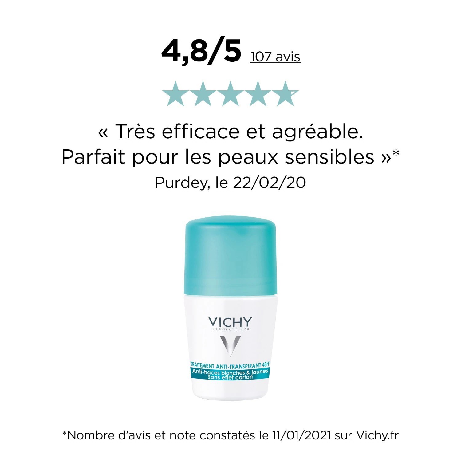 Antyperspirant dezodorujący Vichy 48h + antyplaminik w roll-on