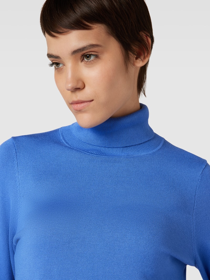 Longsleeve mit Rollkragen in royalblau