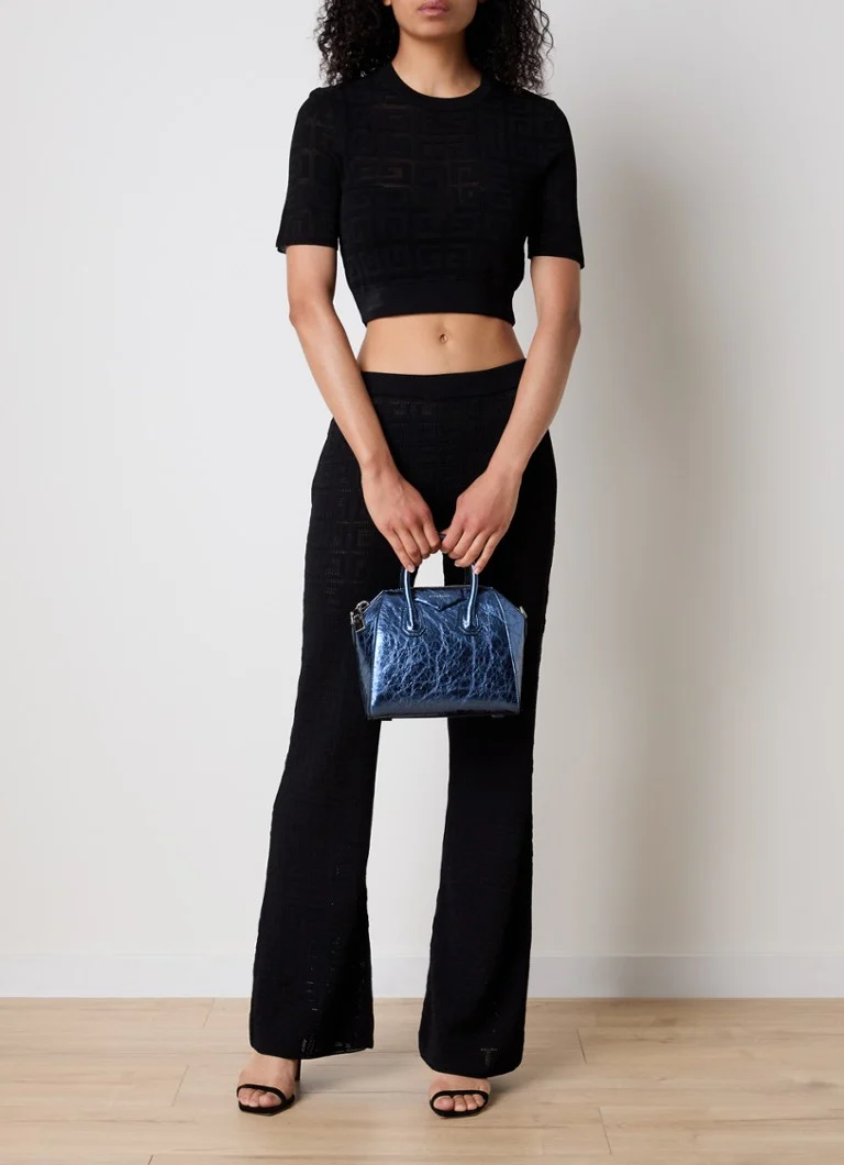 Givenchy λεπτή πλεκτή κοντή μπλούζα με κεντημένο λογότυπο