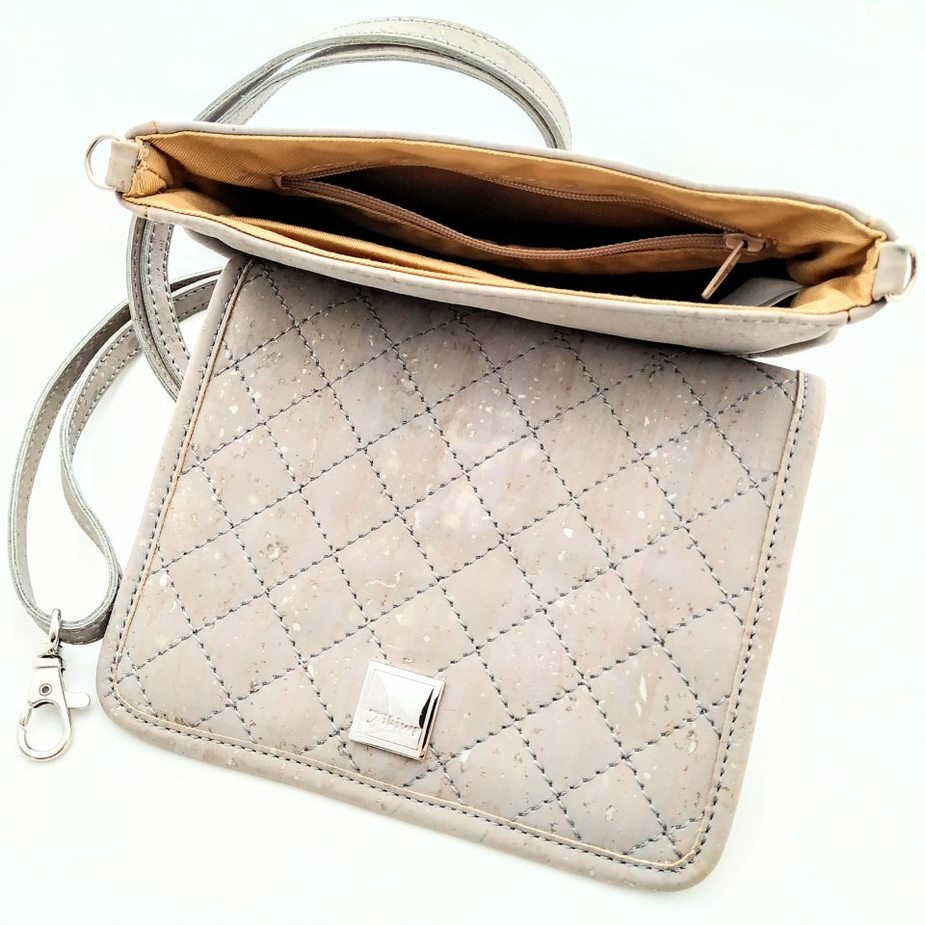 TIKIWE Handtaschen grau Handtasche aus Kork