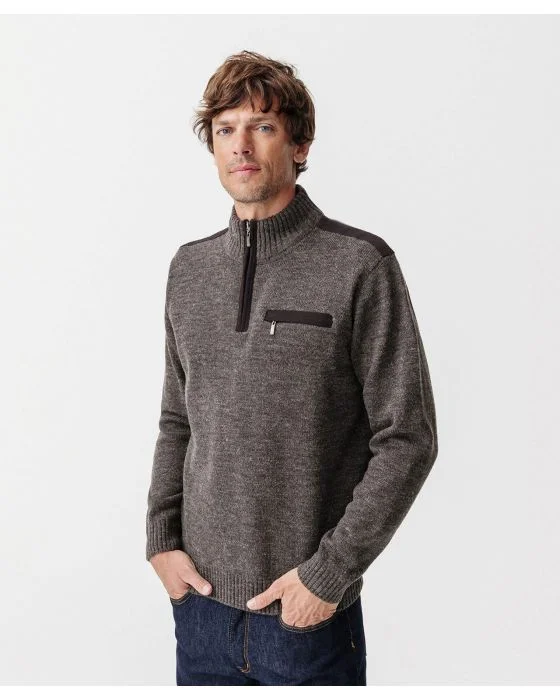 Pull bi-matière 30% laine