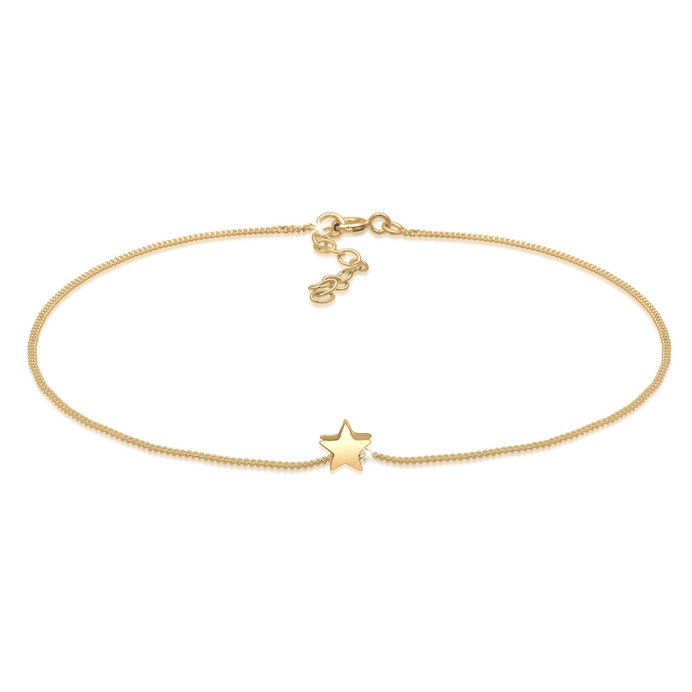 Elli Elli Bracelet de Cheville Étoile Astro Collier Femme - (925/1000) Argent Bijoux