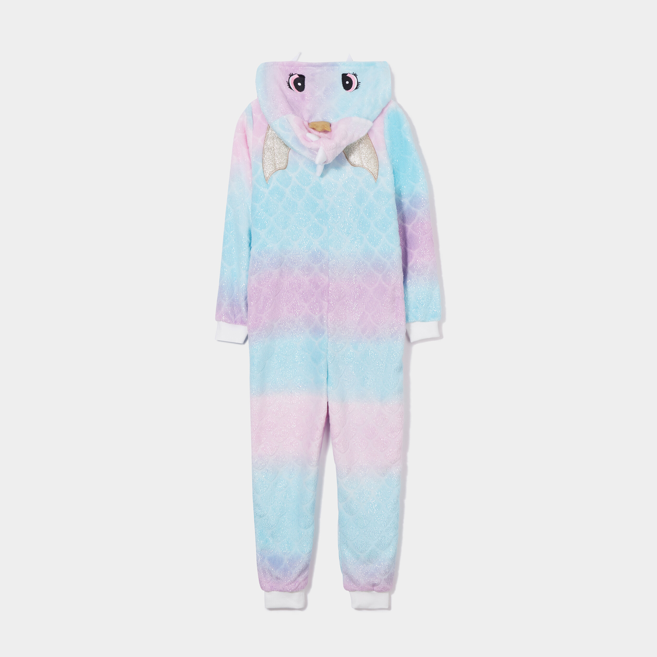 Combinaison pyjama pilou zippée capuche multicolore fille | La Halle