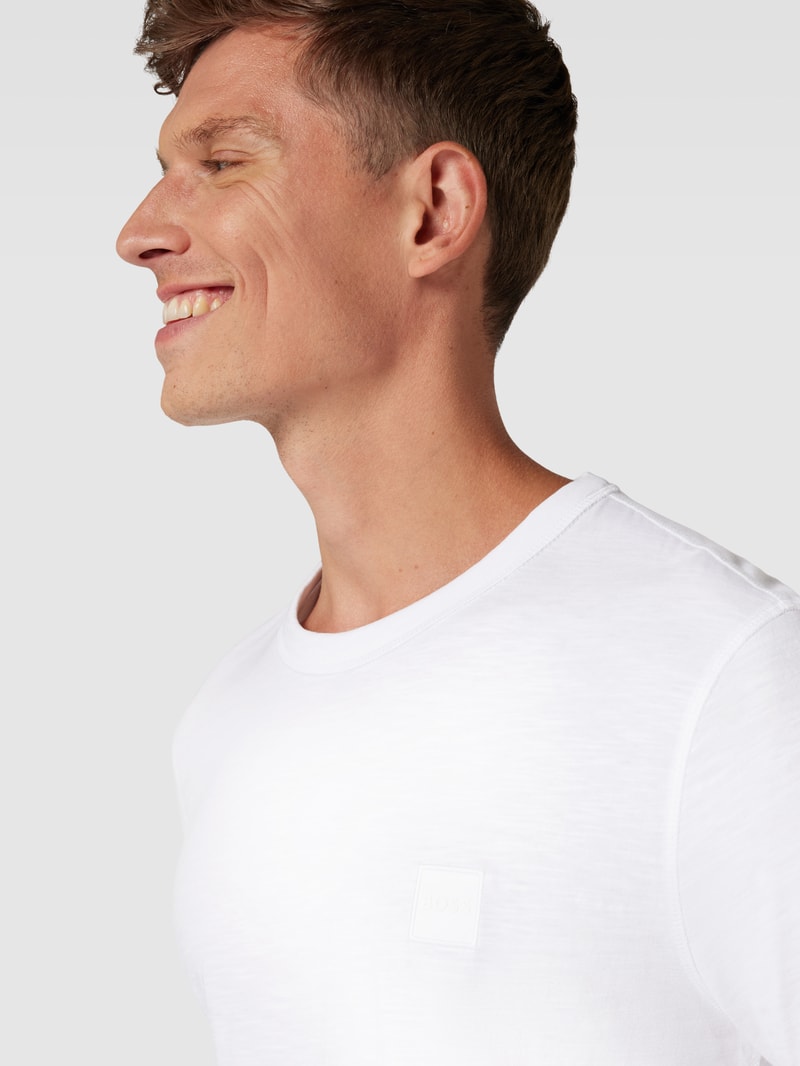 T-Shirt mit Logo-Stitching Modell 'TEGOOD' in weiß