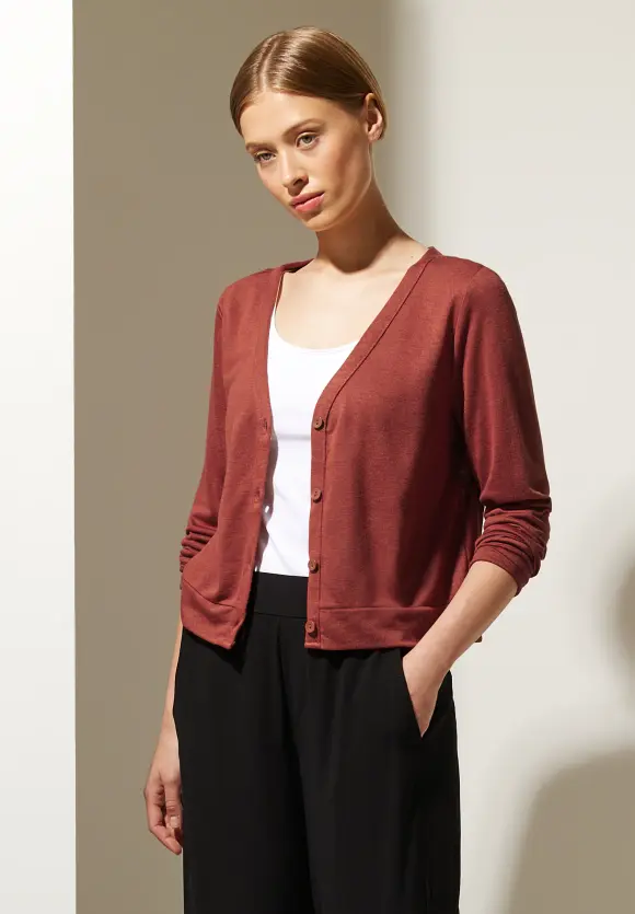 Street One Kurze Leinenlook Strickjacke