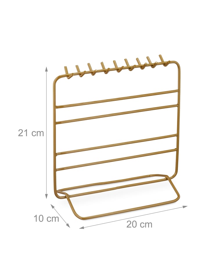 relaxdays Schmuckständer in Gold - (B)20x (H)21 x (T)10 cm günstig kaufen onesize