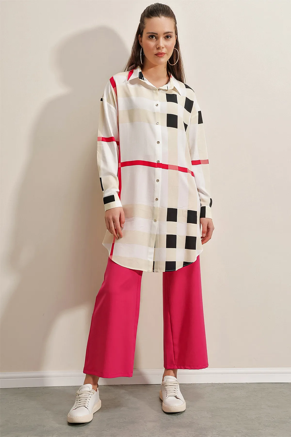 Bigdart  5599 Gemusterte Tunika – Rot