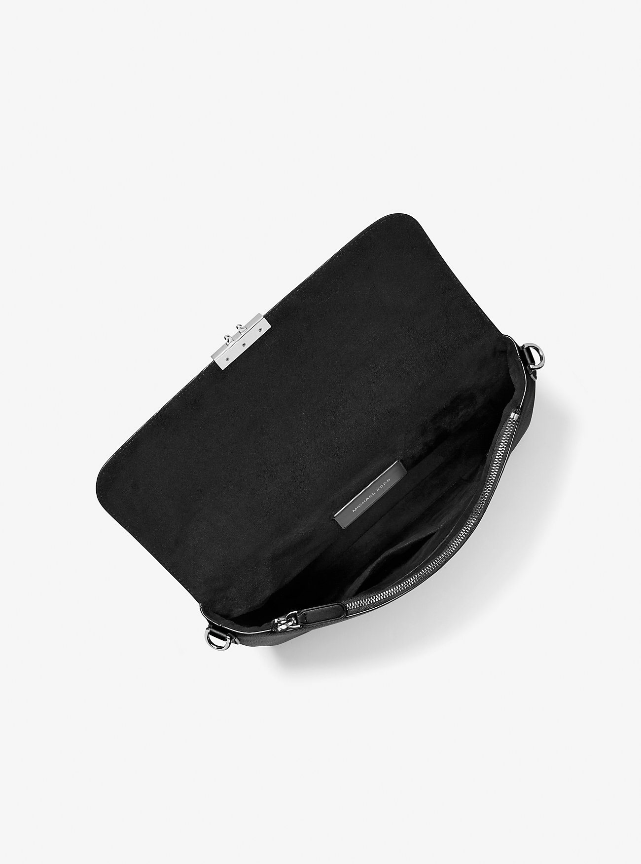Hudson Pebbled Leather Briefcase - BLACK