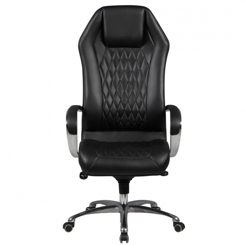 Amstyle Chefsessel Echtleder schwarz Drehstuhl mit 3-Punkt-Multiblockwippmechanik