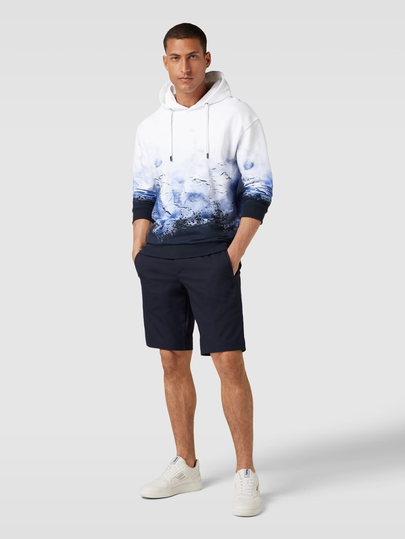 Hoodie mit Motiv-Print Modell 'Sorin' in ozean blau