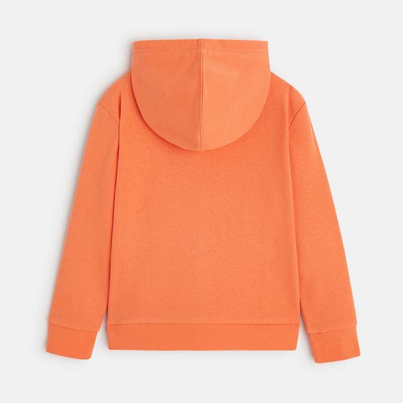Sweat zippé à capuche orange garçon
