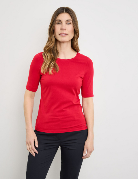 Nachhaltiges T-Shirt mit satiniertem Ausschnitt