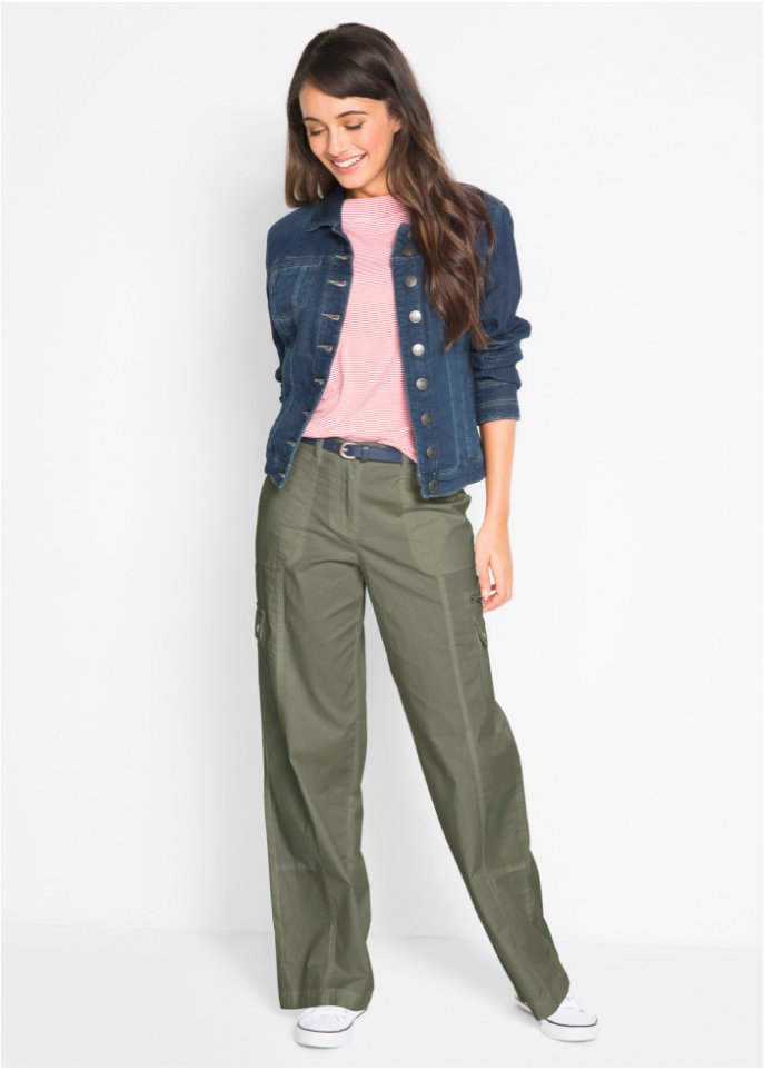 Baumwoll Cargohose mit Bequembund, Loose Fit