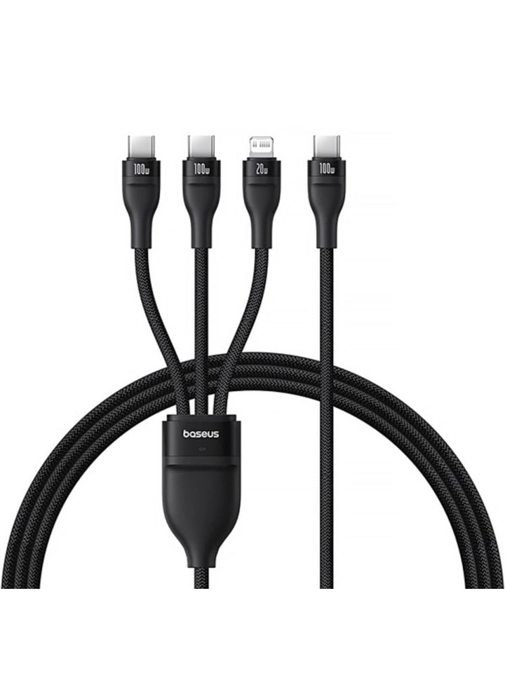 Baseus Baseus Flash Series 3 100W USB-C 3in1 Kabel - USB-C USB-C  Lightning in Schwarz günstig kaufen 150 cm