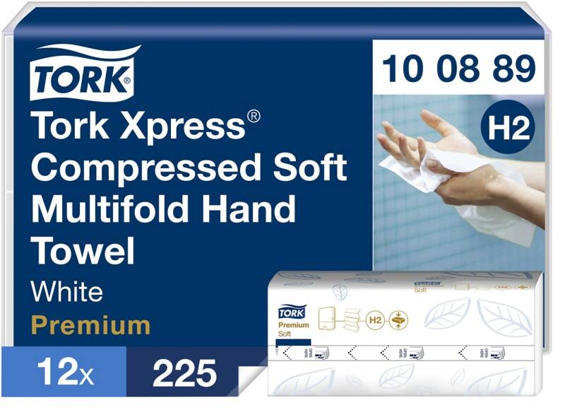 Tork Xpress - Premium Falthandtücher H2 Z-falz Weiß 2-lagig 100889 12 Stück à 225 Blatt
