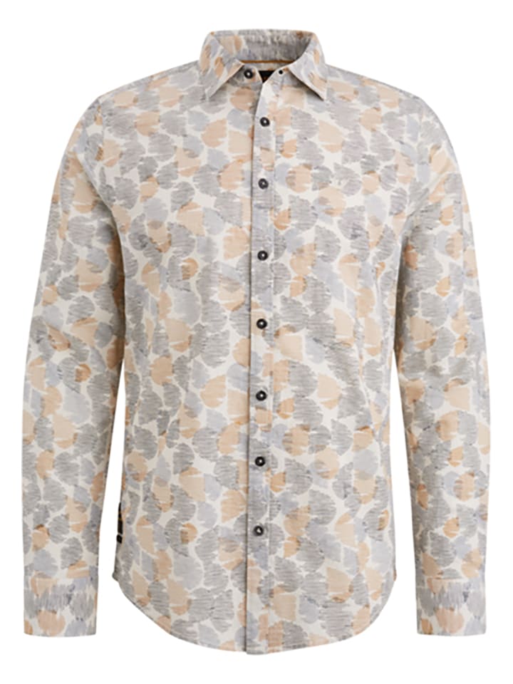 PME Legend Hemd - Regular fit - in Grau/ Beige günstig kaufen