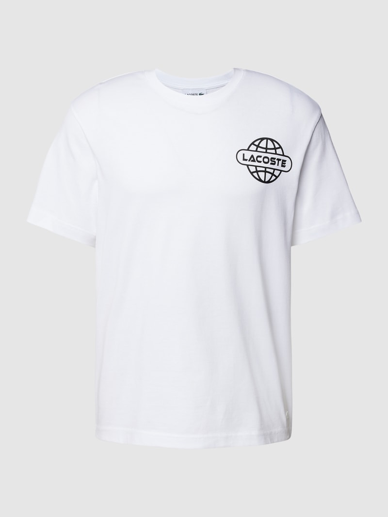 T-Shirt mit Label-Print in weiß