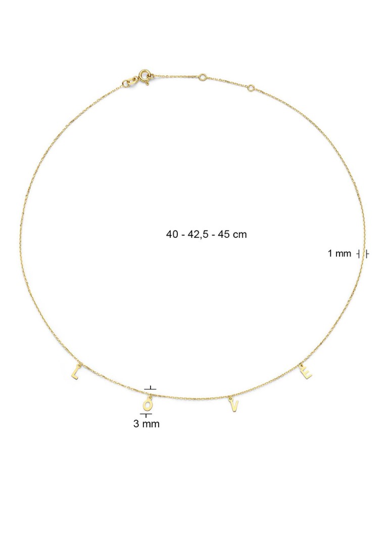 Colier Jackie LOVE din aur galben de 14k