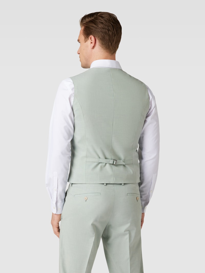 Slim Fit Anzugweste mit Leistentaschen Modell 'Emil' in türkis