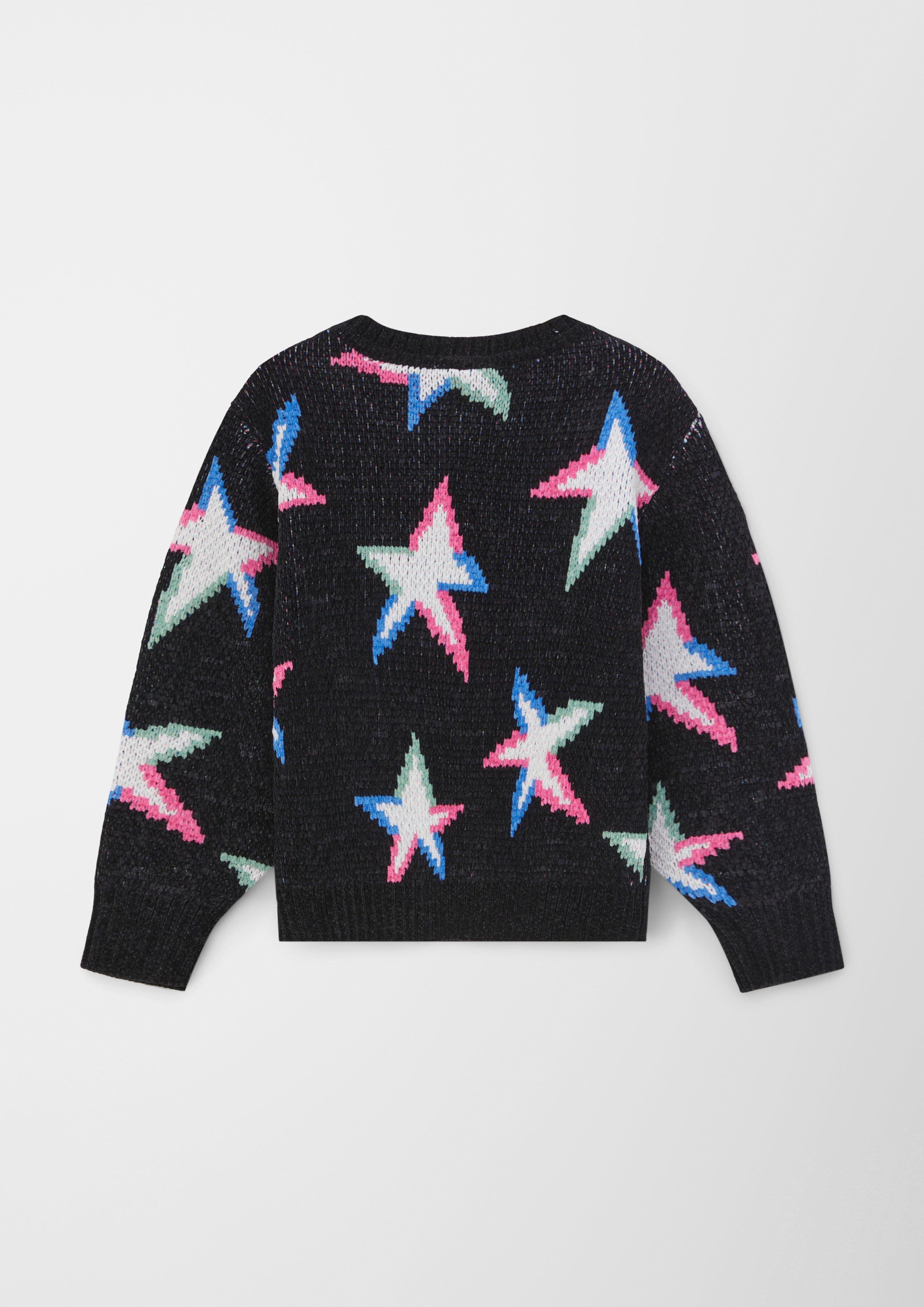 Chenillepullover mit Allover-Muster  2122665-99X4