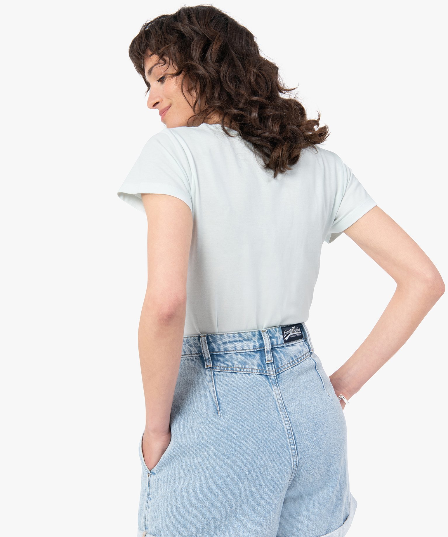 Tee-shirt femme à manches courtes avec inscription – The ... bleu | GEMO