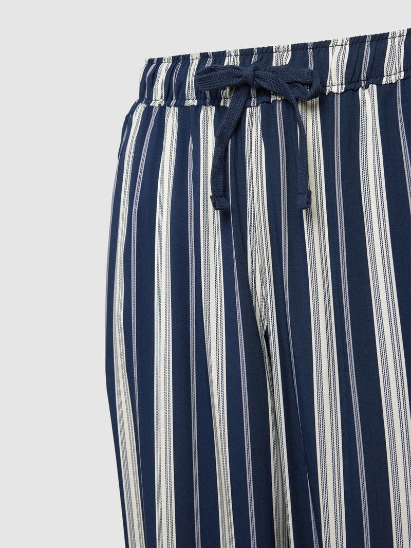 Pyjama-Hose aus Viskose mit Streifenmuster in dunkelblau
