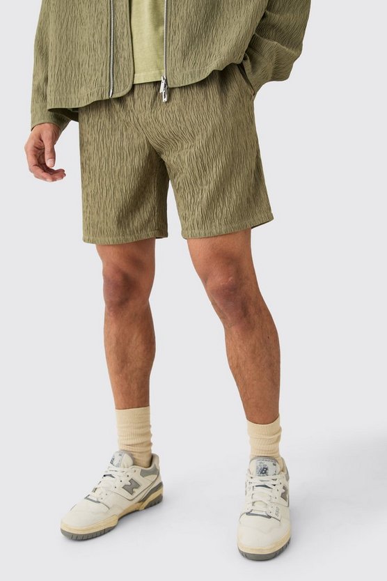 Strukturierte smarte Satin-Shorts
