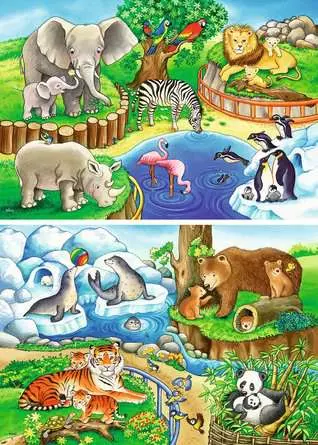 Kinderpuzzle ab 3 Jahren - Tiere im Zoo - 12 Teile