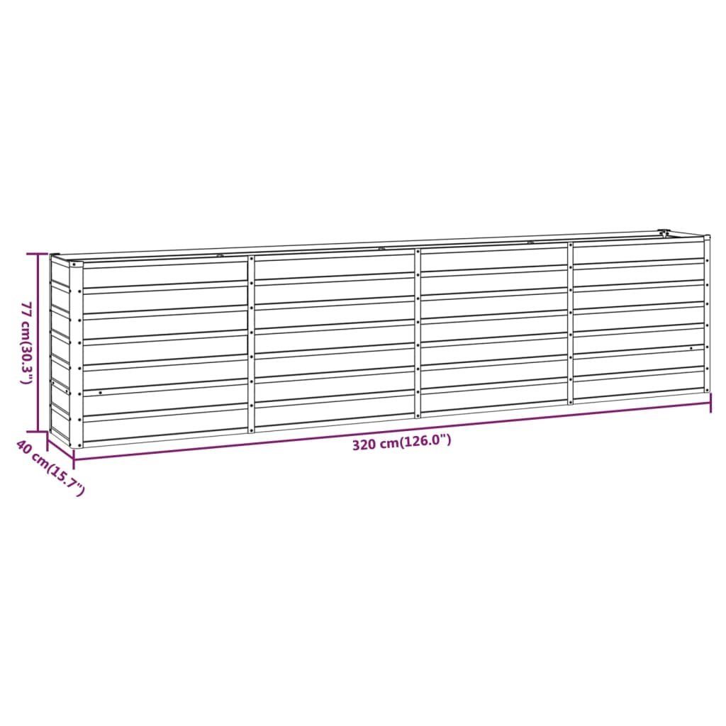vidaXL Hochbeet Hochbeet Rostig 320x40x77 cm Cortenstahl (1 St)