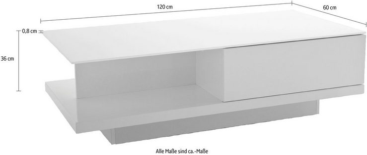 SalesFever Couchtisch, mit Tischplatte aus gehärtetem Kristallglas