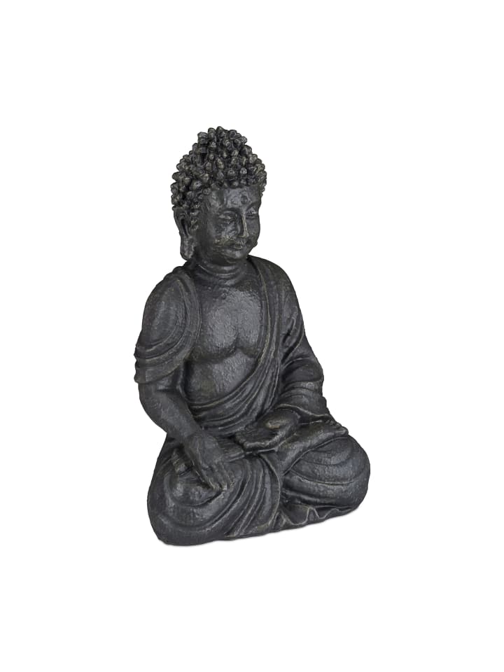 relaxdays Buddha Figur in Dunkelgrau - (H)40 cm günstig kaufen onesize