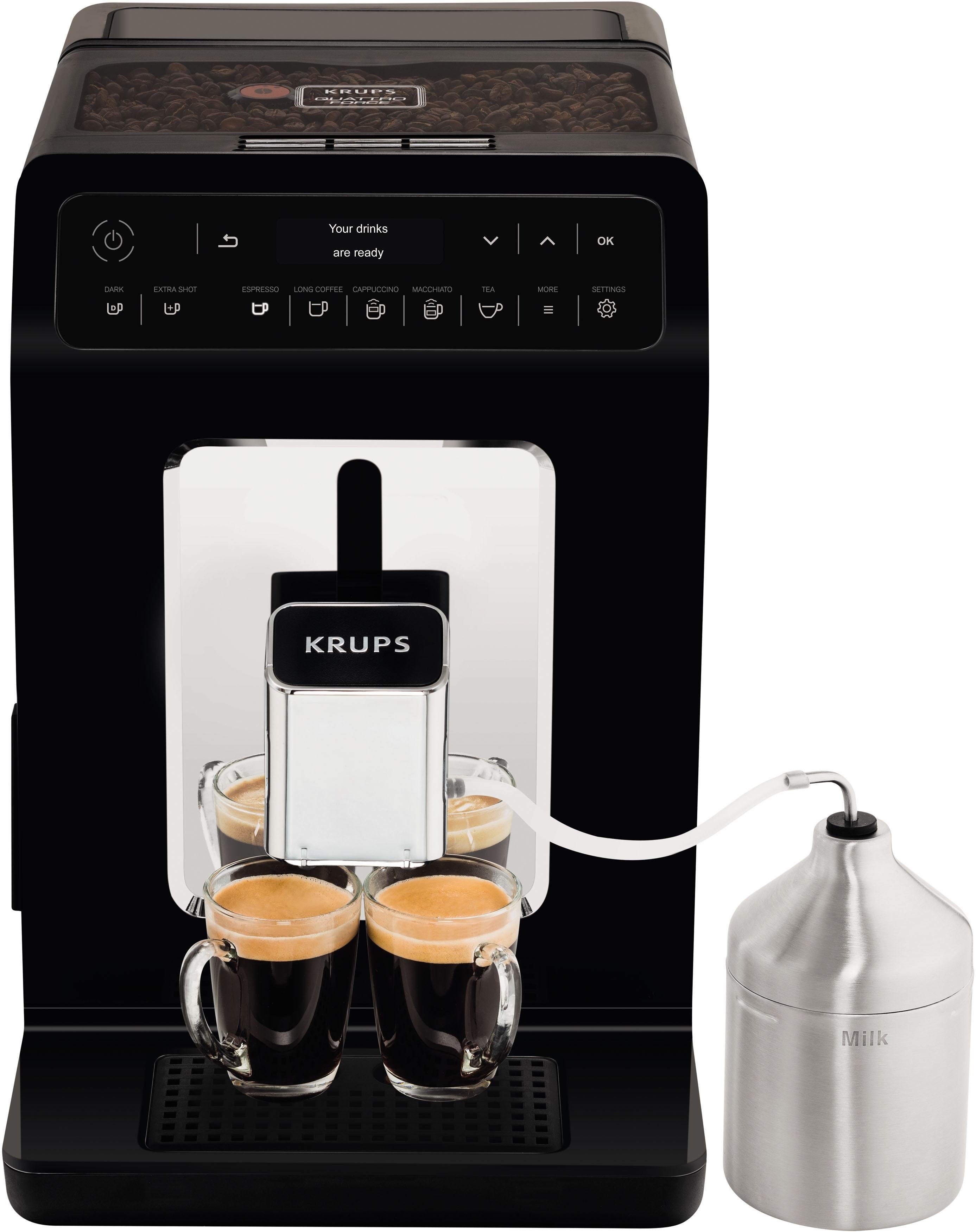 Krups Kaffeevollautomat EA8918 Evidence, OLED-Display, 12 Kaffee- und3 Tee-Variationen, 2-Tassen Funktion