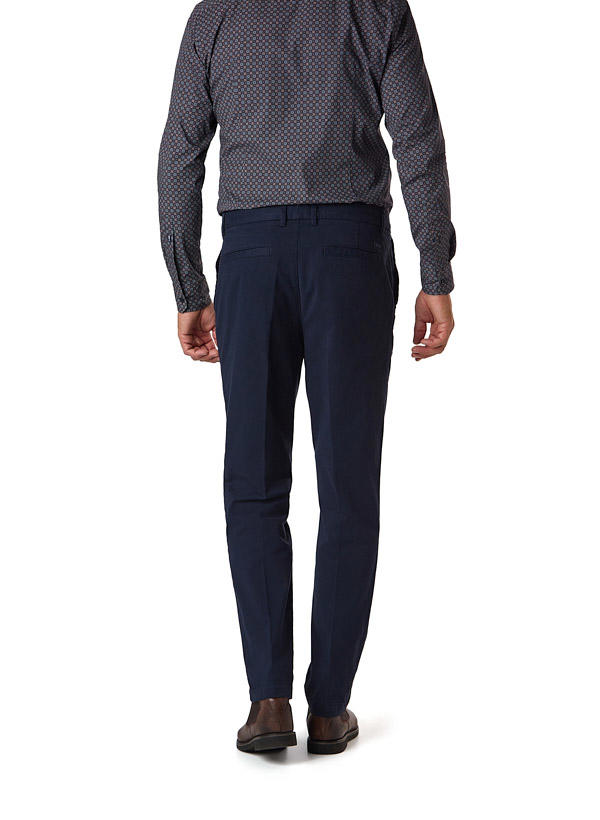 BOSS Black, Bundfaltenhose Kane, Regular Fit, Baumwolle, dunkelblau