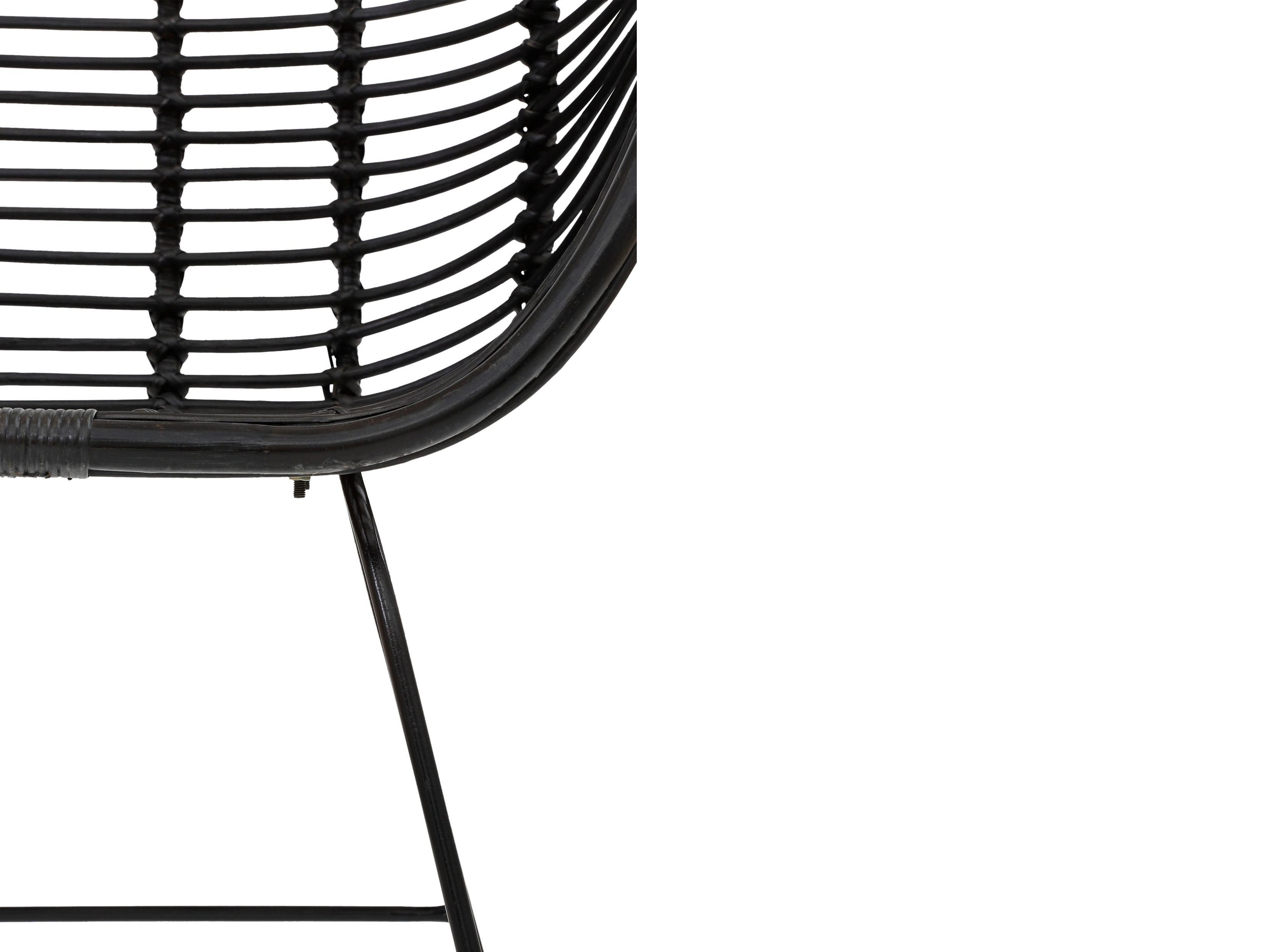 loft24 Rattanstuhl Kegan (Set, 2 St), Sitzhöhe 45 cm, Essyimmerstühle mit Metallgestell