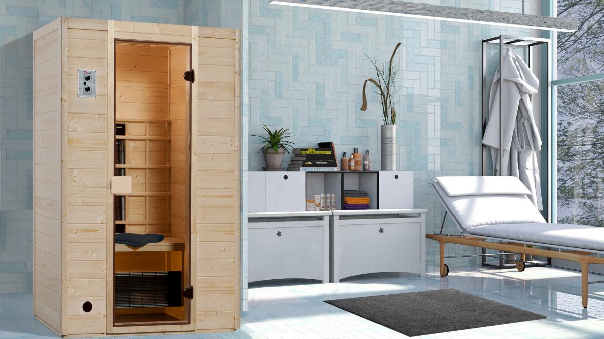 WEKA Infrarotkabine mit hochwertigen Keramikstrahlern 131x100x196 cm (BxTxH) 2.050 W