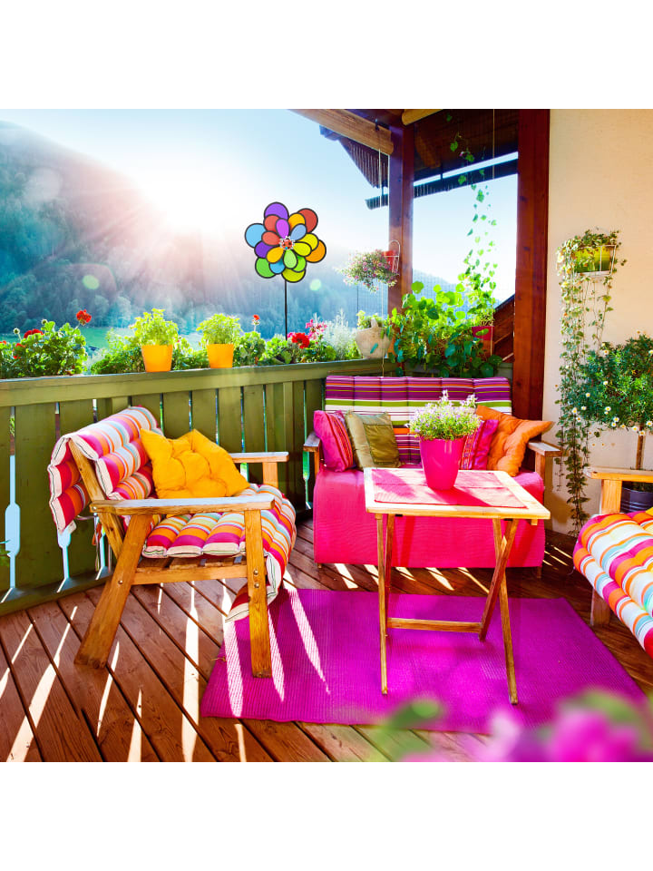 relaxdays 2 x Windrad in Bunt - (B)36,5 x (H)86,5 x (T)14 cm günstig kaufen onesize