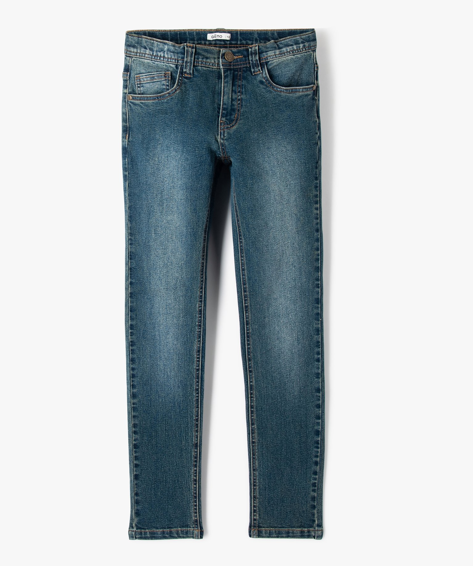 Jean coupe skinny en matière extensible Garçon denim | GEMO