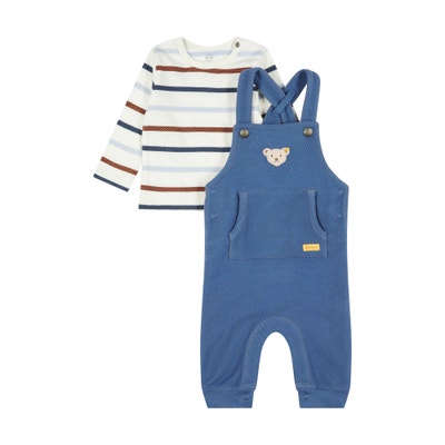 Set Hose + T-Shirt langarm, mittelblau für Jungs